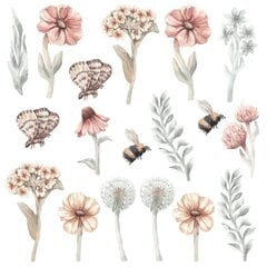 Наклейки на стену Pastelowe Love полевые цветы II цена и информация | Интерьерные наклейки | pigu.lt