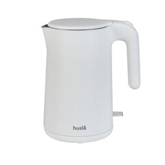 электрический чайник - husla 1,5 л, белый цена и информация | Электрочайники | pigu.lt