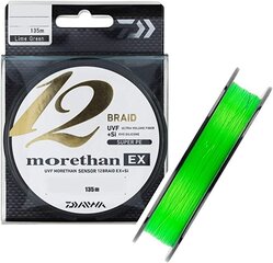 Плетёная леска Daiwa Morethan 12 Braid EX+SI 0.16mm 135m lime green цена и информация | Лески | pigu.lt