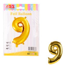 Auksinis balionas - skaičius 9 kaina ir informacija | Balionai | pigu.lt