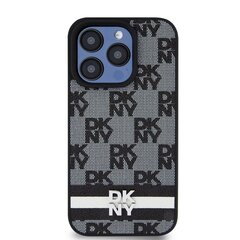 DKNY PU Leather Checkered Pattern and Stripe Case for iPhone 12|12 Pro Black цена и информация | Чехлы для телефонов | pigu.lt