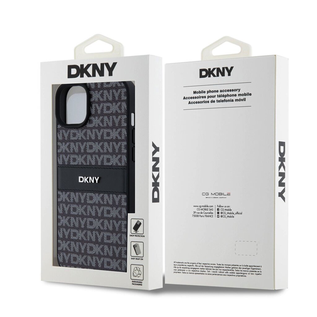 DKNY Leather Repeat Pattern Tonal Stripe Case цена и информация | Telefono dėklai | pigu.lt