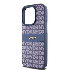 DKNY PU Leather Repeat Pattern Tonal Stripe Case for iPhone 15 Pro Blue цена и информация | Чехлы для телефонов | pigu.lt