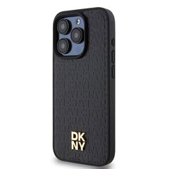 DKNY PU Leather Repeat Pattern Stack Logo MagSafe Case for iPhone 15 Pro Black цена и информация | Чехлы для телефонов | pigu.lt