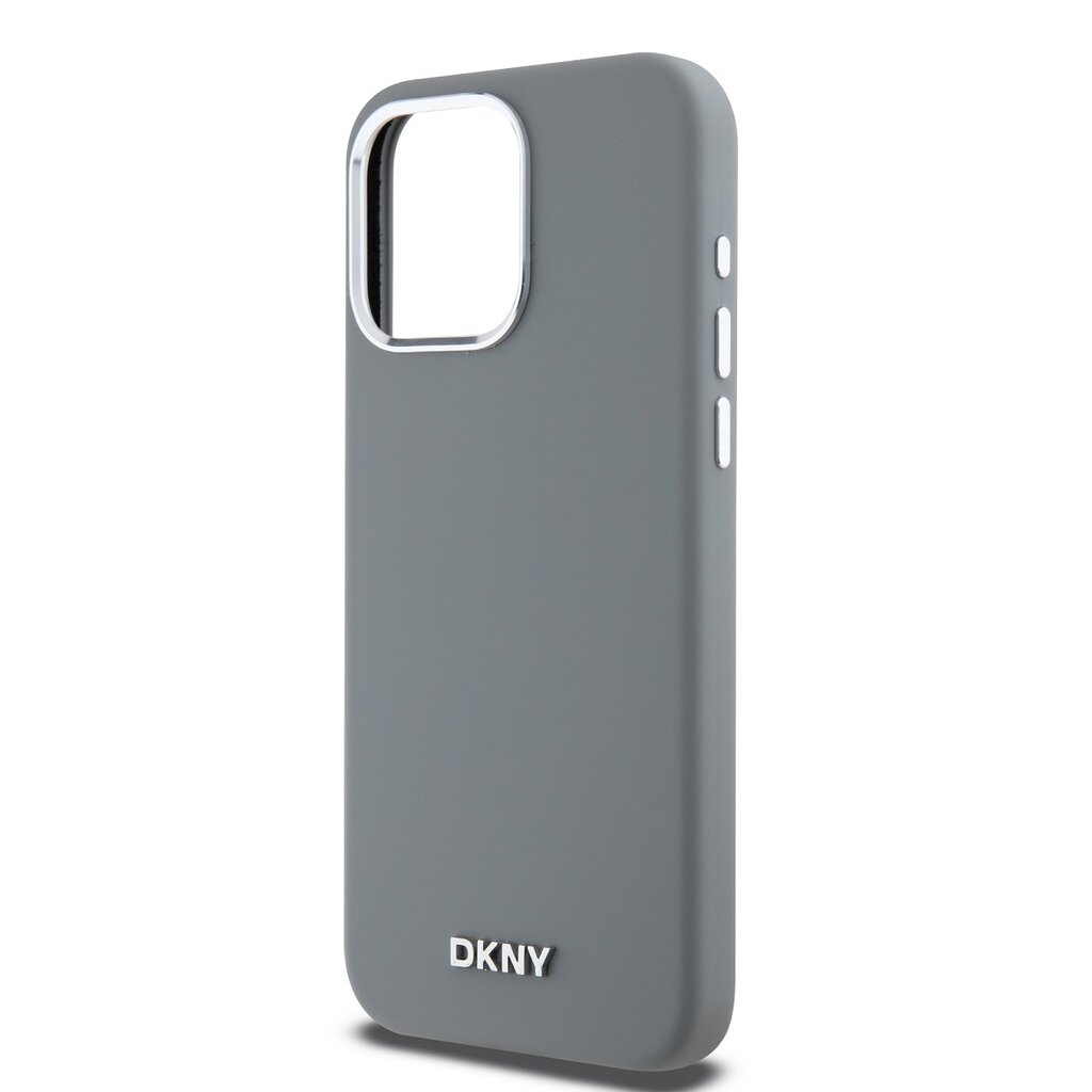 DKNY Liquid Silicone Silver Metal Logo Mag Case kaina ir informacija | Telefono dėklai | pigu.lt