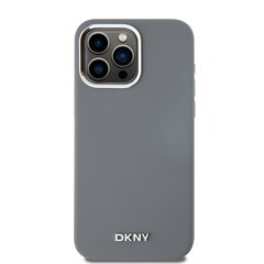 DKNY Liquid Silicone Silver Metal Logo MagSafe Case for iPhone 15 Pro Max Grey цена и информация | Чехлы для телефонов | pigu.lt