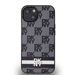 DKNY PU Leather Checkered Pattern and Stripe Case for iPhone 13 Black цена и информация | Чехлы для телефонов | pigu.lt