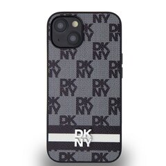 DKNY PU Leather Checkered Pattern and Stripe Case for iPhone 14 Black цена и информация | Чехлы для телефонов | pigu.lt