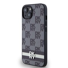 DKNY PU Leather Checkered Pattern and Stripe Case for iPhone 14 Black цена и информация | Чехлы для телефонов | pigu.lt