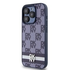 DKNY PU Leather Checkered Pattern and Stripe Case for iPhone 15 Pro Blue цена и информация | Чехлы для телефонов | pigu.lt