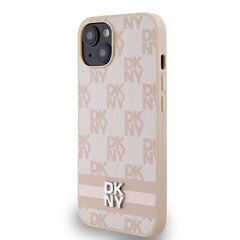 DKNY PU Leather Checkered Pattern and Stripe Case for iPhone 14 Pink цена и информация | Чехлы для телефонов | pigu.lt