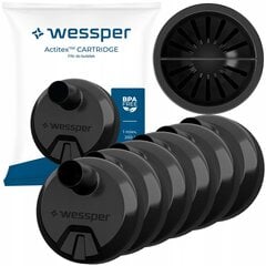 6x Wessper Actitex kasetė Aquaphor City filtravimo buteliukui - atsarginė kaina ir informacija | Vandens filtrai, valymo įrenginiai | pigu.lt