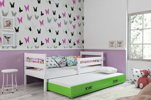 Vaikiška lova be čiužinio BMS11BZA, 80x190 cm, balta/žalia kaina ir informacija | Vaikiškos lovos | pigu.lt