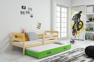 Детская кроватка без матраса BMS11PRZA, 80x190 см, светло коричневый/зеленый цена и информация | Детские кровати | pigu.lt
