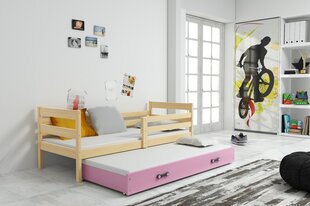 Vaikiška lova be čiužinio BMS11PRR, 80x190 cm, ruda/rožinė kaina ir informacija | Vaikiškos lovos | pigu.lt