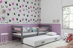 Vaikiška lova be čiužinio BMS12PB, 90x200 cm, pilka/balta kaina ir informacija | Vaikiškos lovos | pigu.lt