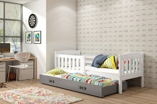 Vaikiška lova be čiužinio BMS13BP, 80x190 cm, balta/pilka kaina ir informacija | Vaikiškos lovos | pigu.lt