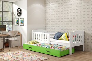 Vaikiška lova be čiužinio BMS13BZA, 80x190 cm, balta/žalia kaina ir informacija | Vaikiškos lovos | pigu.lt