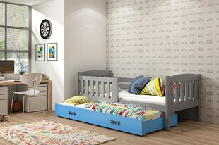 Vaikiška lova be čiužinio BMS13PZI, 80x190 cm, pilka/mėlyna kaina ir informacija | Vaikiškos lovos | pigu.lt