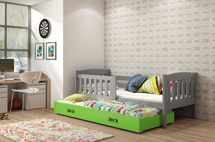 Vaikiška lova be čiužinio BMS13PZA, 80x190 cm, pilka/žalia kaina ir informacija | Vaikiškos lovos | pigu.lt