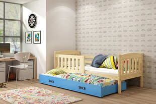 Vaikiška lova be čiužinio BMS14PRZI, 90x200 cm, ruda/mėlyna kaina ir informacija | Vaikiškos lovos | pigu.lt