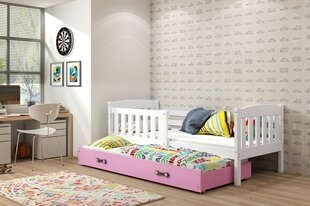 Vaikiška lova be čiužinio BMS14BR, 90x200 cm, balta/rožinė kaina ir informacija | Vaikiškos lovos | pigu.lt