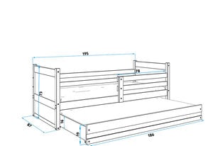 Vaikiška lova be čiužinio BMS23R, 80x190 cm, balta/rožinė kaina ir informacija | Vaikiškos lovos | pigu.lt