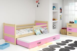 Vaikiška lova be čiužinio BMS25R, 80x190 cm, ruda/rožinė kaina ir informacija | Vaikiškos lovos | pigu.lt