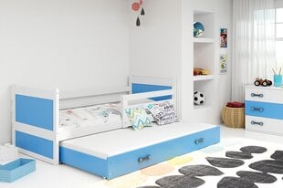 Vaikiška lova be čiužinio BMS27ZI, 90x200 cm, balta/mėlyna kaina ir informacija | Vaikiškos lovos | pigu.lt