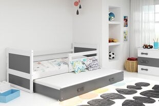 Vaikiška lova be čiužinio BMS27P, 90x200 cm, balta/pilka kaina ir informacija | Vaikiškos lovos | pigu.lt