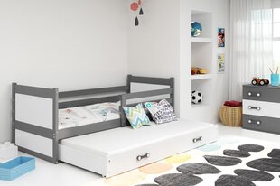 Vaikiška lova be čiužinio BMS28B, 90x200 cm, pilka/balta kaina ir informacija | Vaikiškos lovos | pigu.lt