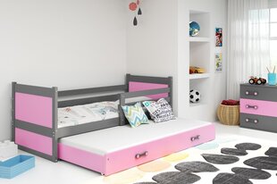 Vaikiška lova be čiužinio BMS28R, 90x200 cm, pilka/rožinė kaina ir informacija | Vaikiškos lovos | pigu.lt