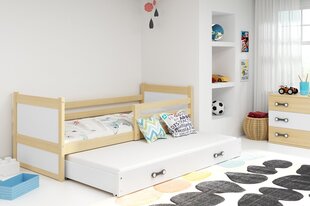 Vaikiška lova be čiužinio BMS29B, 90x200 cm, ruda/balta kaina ir informacija | Vaikiškos lovos | pigu.lt