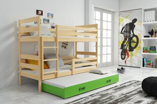 Vaikiška lova be čiužinio BMS43PRZA, 80x160 cm, ruda/žalia kaina ir informacija | Vaikiškos lovos | pigu.lt
