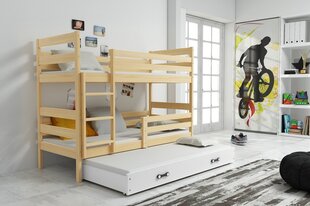 Vaikiška lova be čiužinio BMS44PRB, 80x190 cm, ruda/balta kaina ir informacija | Vaikiškos lovos | pigu.lt