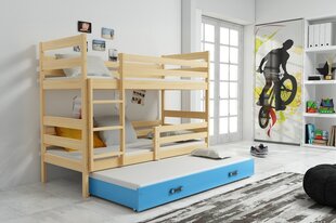 Vaikiška lova be čiužinio BMS44PRZI, 80x190 cm, ruda/mėlyna kaina ir informacija | Vaikiškos lovos | pigu.lt