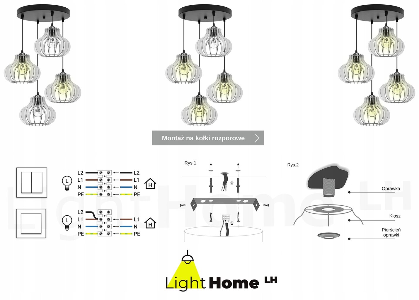 LightHome pakabukas Timber kaina ir informacija | Pakabinami šviestuvai | pigu.lt
