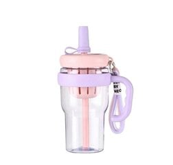 Бутылка для воды с трубочкой, Electronics LV-25, розовый, 1 шт цена и информация | Стаканы, фужеры, кувшины | pigu.lt