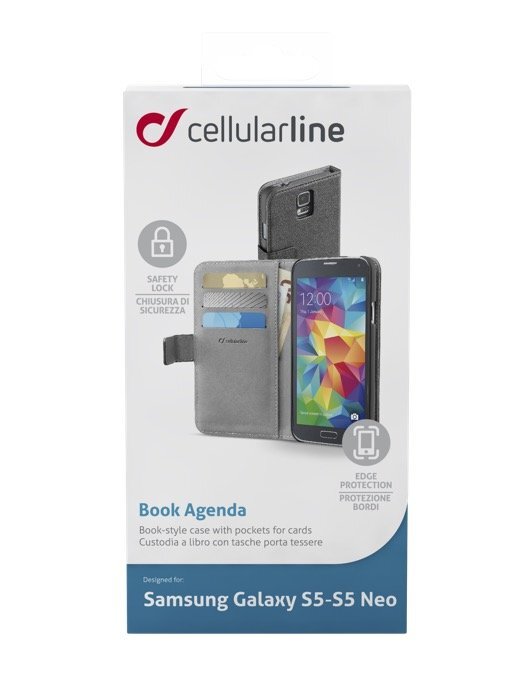 Samsung Galaxy S5/S5 NEO Case Book Agenda Cellular juodas kaina ir informacija | Telefono dėklai | pigu.lt