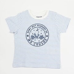 Marškinėliai berniukams Mayoral, balti/mėlyni цена и информация | Рубашки для мальчиков | pigu.lt