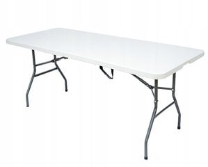 Sulankstomas stalas Heckermann, 180x74x74 cm, baltas kaina ir informacija | Lauko stalai, staliukai | pigu.lt