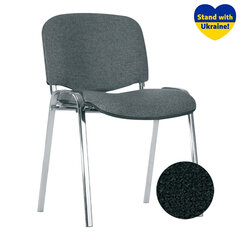 Lankytojų kėdė NOWY STYL ISO chromuota, odos pakaitalas, V-4, juoda sp. kaina ir informacija | Biuro kėdės | pigu.lt