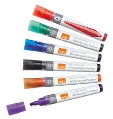 Маркеры для досок NOBO Liquid Ink, 6 шт., вкл. цвета цена и информация | Канцелярские товары | pigu.lt