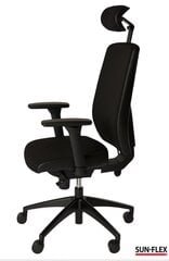 Офисный стул SUN-FLEX OFFICECHAIR HB с подголовником, черный цена и информация | Офисные кресла | pigu.lt