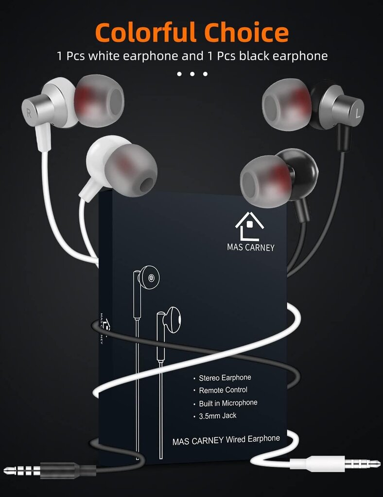 MAS Carney WI7 2 vnt. kaina ir informacija | Ausinės | pigu.lt