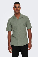 Льняная рубашка Only &amp; Sons 22025116SWAMP-M цена и информация | Рубашка мужская | pigu.lt