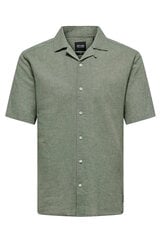 Льняная рубашка Only &amp; Sons 22025116SWAMP-M цена и информация | Рубашка мужская | pigu.lt
