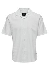 Marškininiai vyrams Only & Sons 22025116WHITE, balti цена и информация | Рубашка мужская | pigu.lt