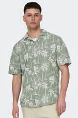 Льняная рубашка Only &amp; Sons 22028423SWAMP-L цена и информация | Мужские рубашки | pigu.lt