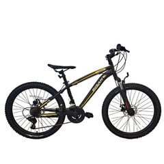 Jaunimo dviratis Bisan 24" MTS4600 MD (PR10010447), juodas/geltonas kaina ir informacija | Dviračiai | pigu.lt